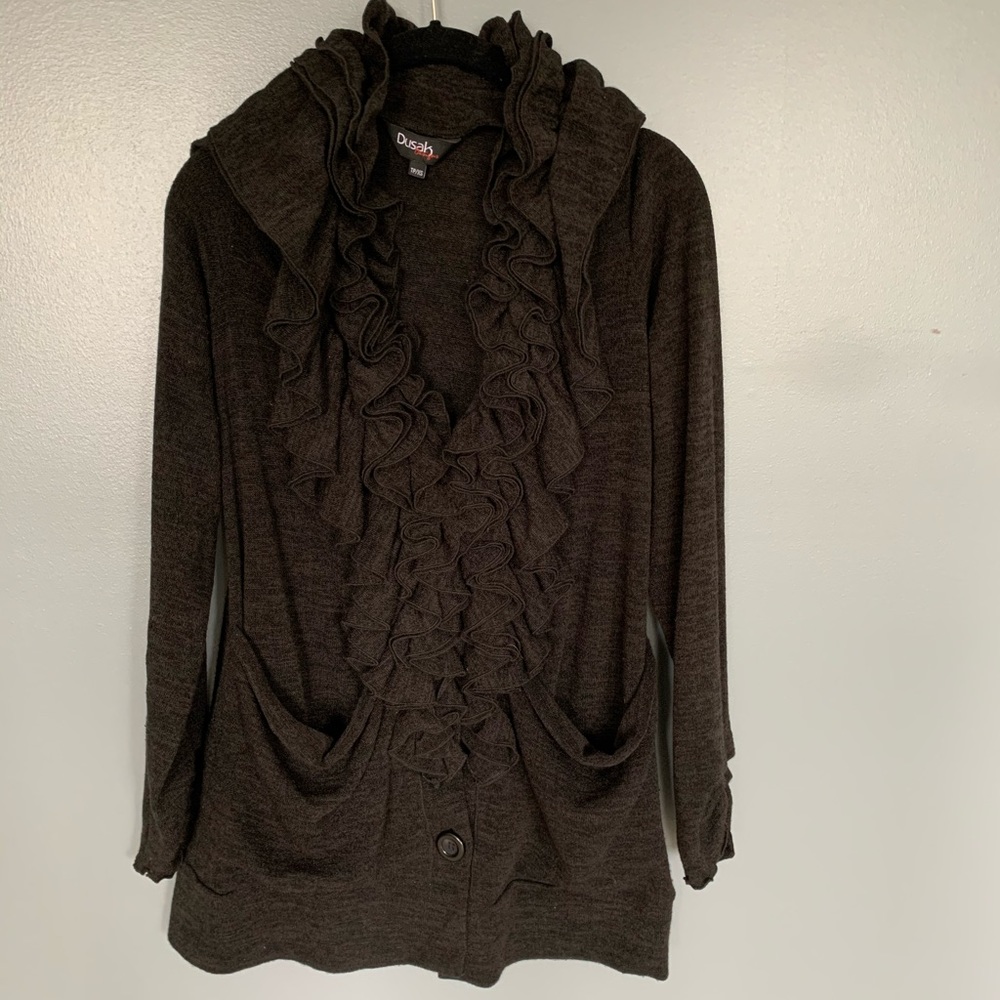 Dusak Design Oversized Cardigan Dark Grey XSmall